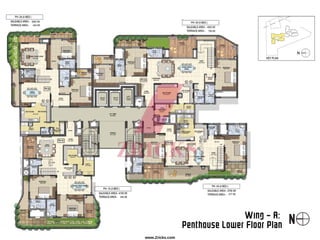 Wing – A:
Penthouse Lower Floor Plan
www.Zricks.com
 