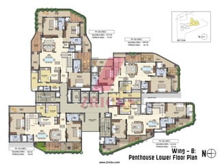 Wing – B:
Penthouse Lower Floor Plan
www.Zricks.com
 