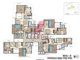 Wing – B:
Penthouse Upper Floor Planwww.Zricks.com
 