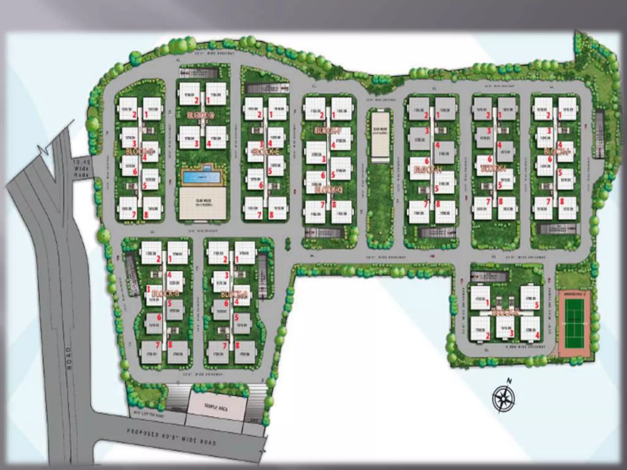Five minutes from BHEL and Chandanagar with connectivity via 120 feet and 100 feet roads.