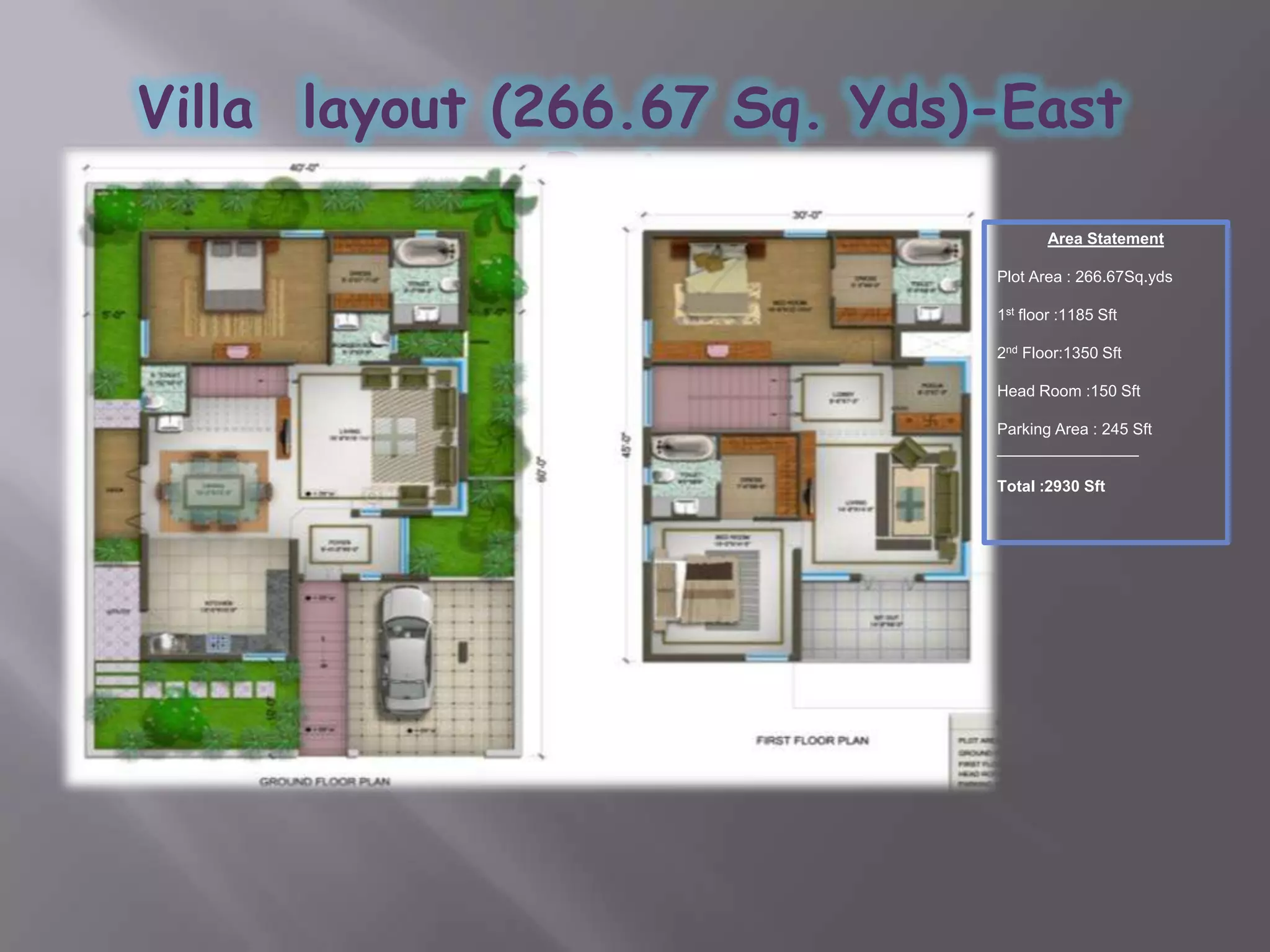  Unit No-2 ,3    layout (1800 Sft) – East facing   Area StatementSuper Built-up Area	:1800 SftBuilt-up Area		:1500 SftCarpet Area		:1328.51 Sft