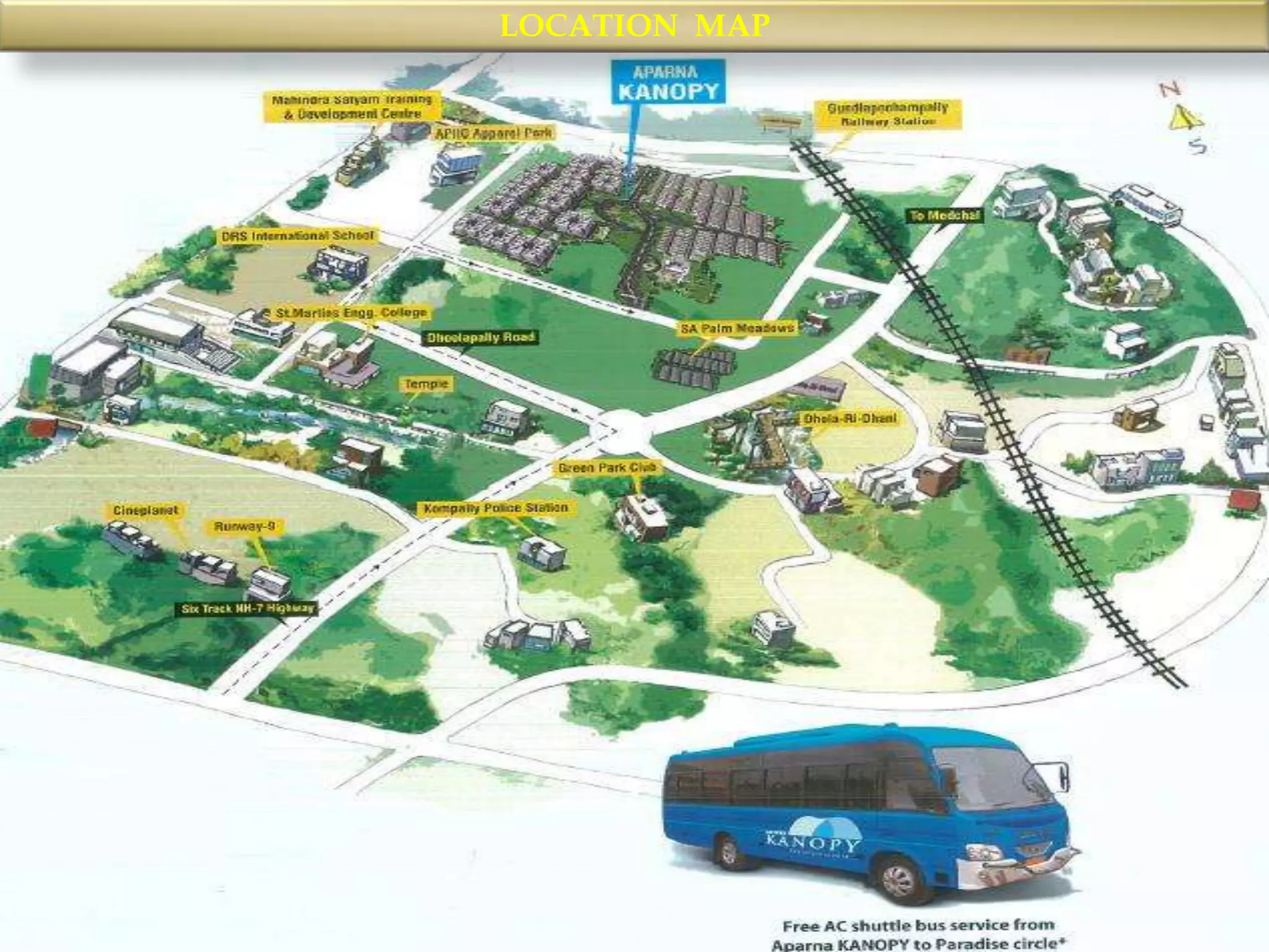 Get  set  for  a  trip   to  a  new  worldImagine your home in a place that’s unlike any other. A place you can call your own. One that gives you the freedom to live the way you want. The space to make the most of every moment. And is Full of surprises.Welcome to Aparna HILLPARK offers high quality, super-luxury villas right in the centre of fully developed area of Chandanagar. Away from the noise of rumbling traffic and pollution, Aparna HILLPARK is secluded and set amidst pristine surroundings, undulating hills, picturesque rock formations and a perennial natural lake.