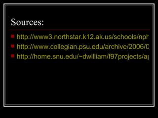 Sources: http://www3.northstar.k12.ak.us/schools/nph/twt/apart/timeline.htm http://www.collegian.psu.edu/archive/2006/02/02-20-06tdc/02-20-06dops-column-01.asp http://home.snu.edu/~dwilliam/f97projects/apartheid/Document5.html 