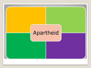 Apartheid


¿Qué significa para tí el concepto
           apartheid?
 