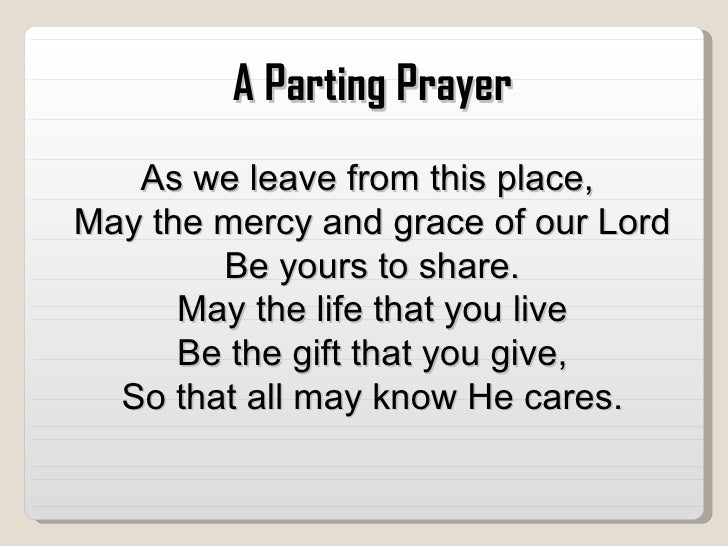 A parting prayer