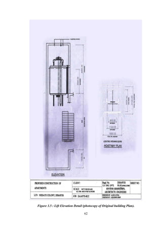 62
Figure 3.5 : Lift Elevation Detail (photocopy of Original building Plan).
 