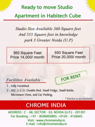 Apartment for rent in noida in habitech cube | Chrome India