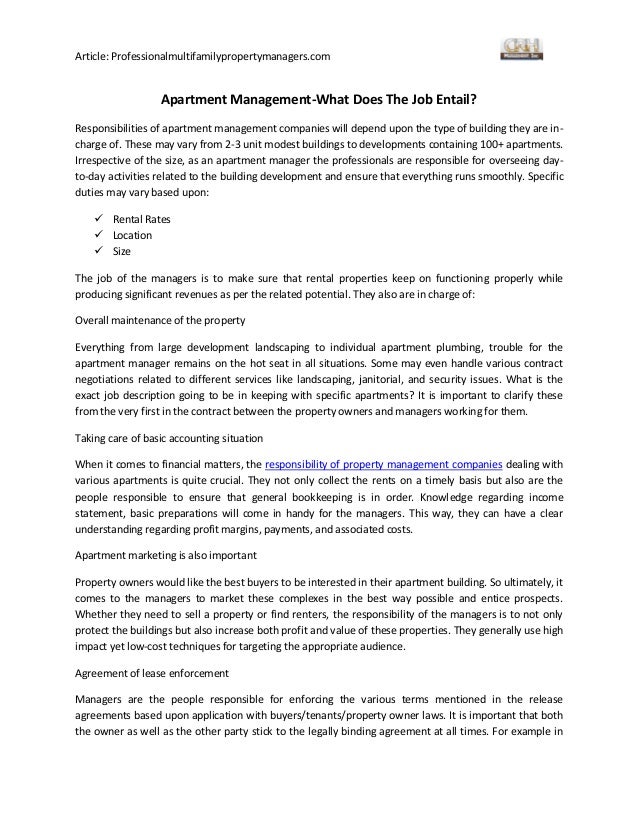 apartment management what does the job entail apartment manager duties