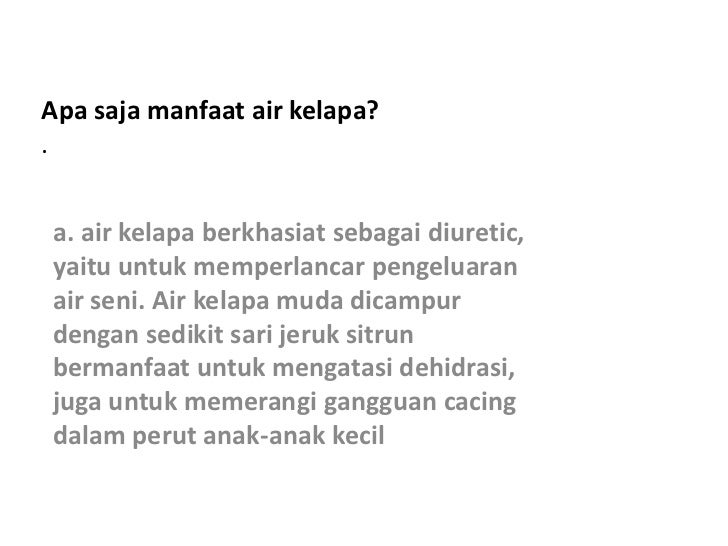 Apa saja manfaat air kelapa