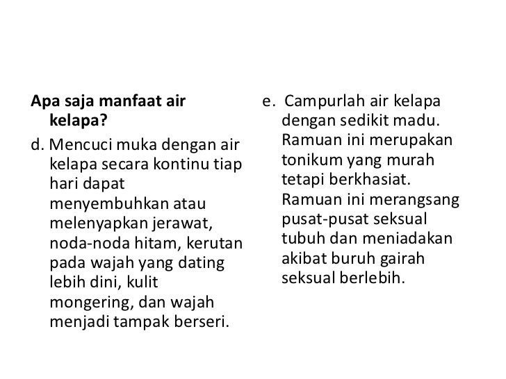  Apa  saja  manfaat air  kelapa