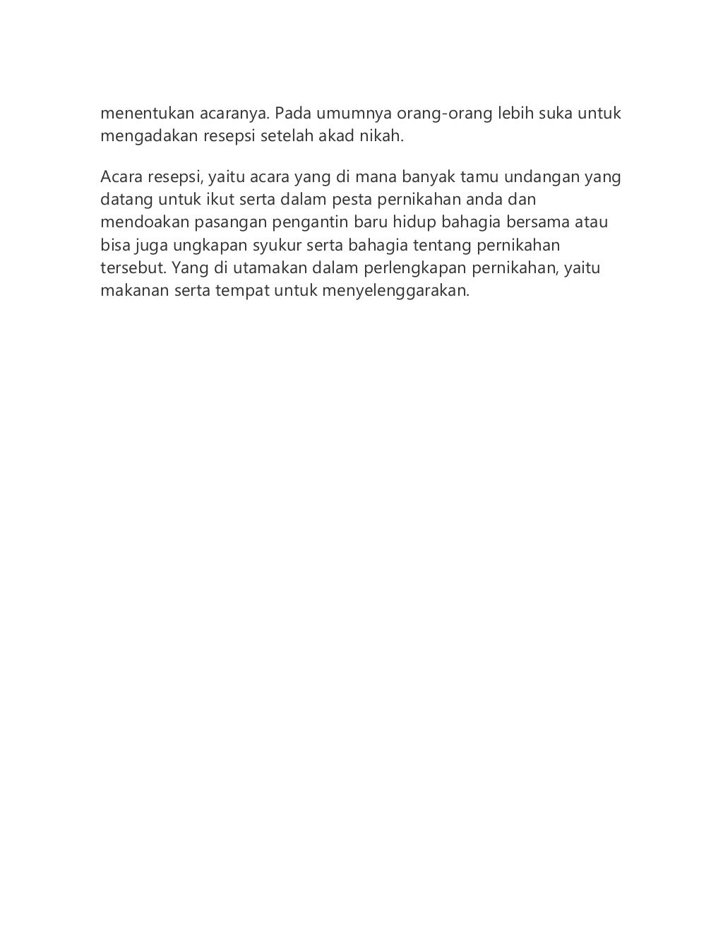Apa saja yang diperlukan untuk perlengkapan resepsi pernikahan