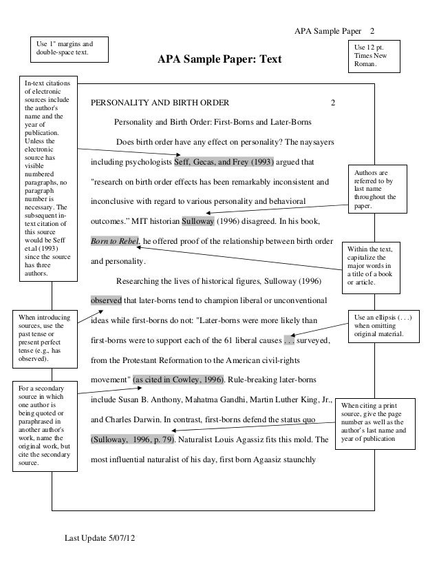 apa term paper format example