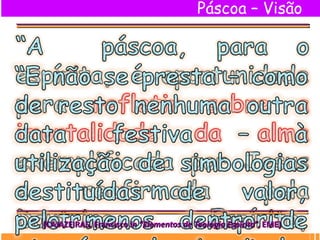 Páscoa – Visão
Espírita
(CAJAZEIRAS, Francisco in “Elementos de Teologia Espírita”, EME)
 