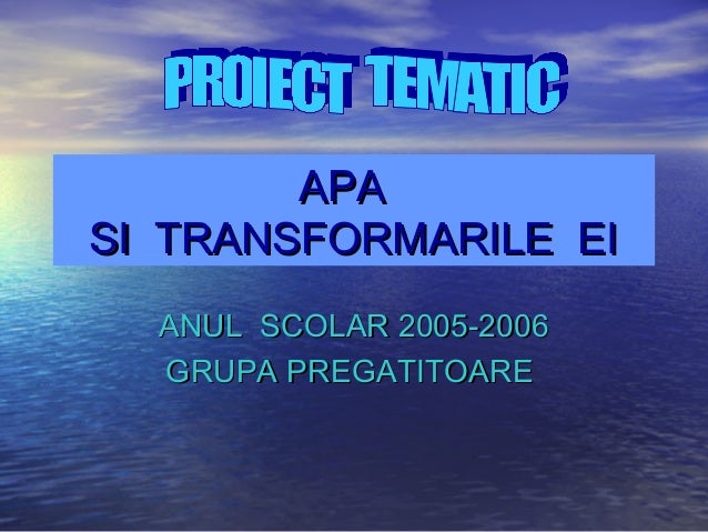 Apa Si Transformarile Ei