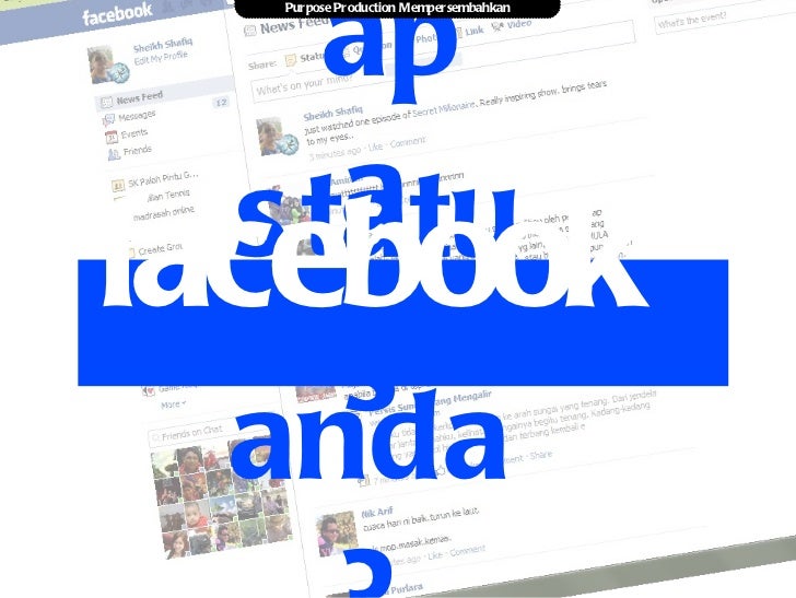 Apa status Facebook anda?
