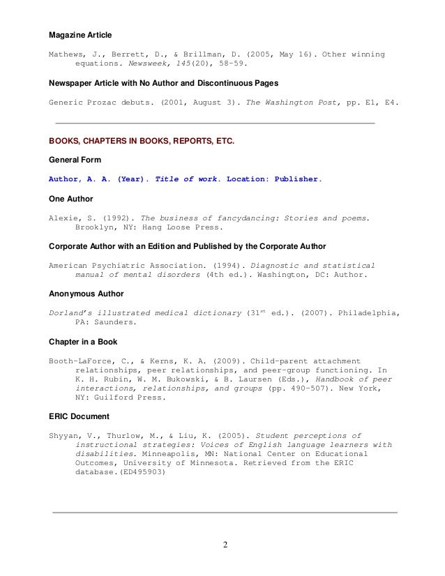 apa style 6th edition apa style 6th