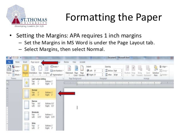 apa format for dissertation margins