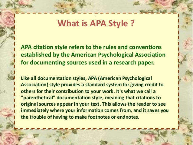 what is apa style