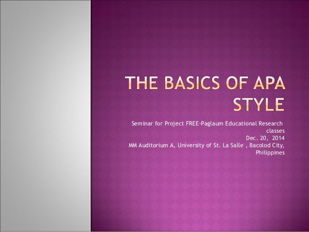 Apa style project