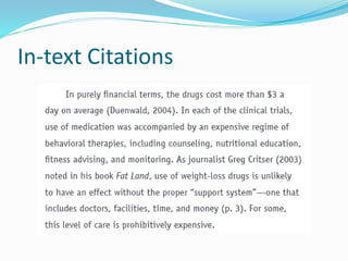 In-text Citations
 