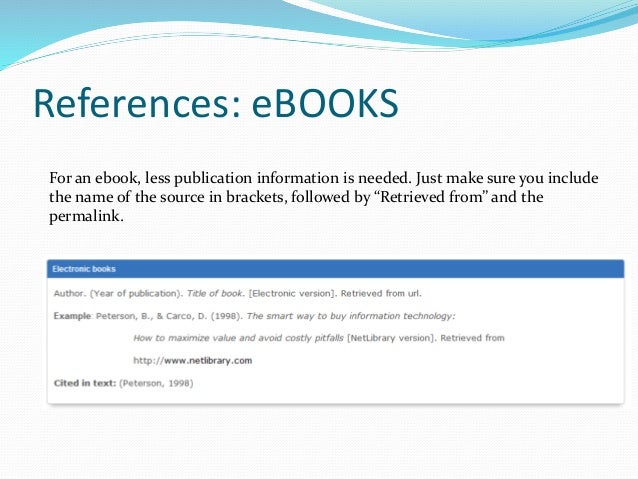 apa style apa format for ebook