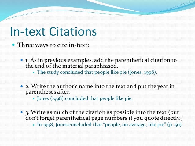 how to put citation in an assignment