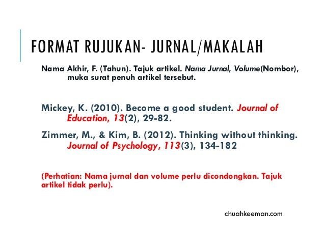 Contoh Rujukan Jurnal Apa Style