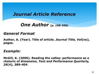 APA style for research thesis at M.Phil Level | PPT