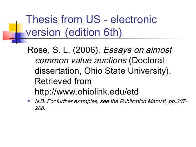Ohio electronic thesis dissertation