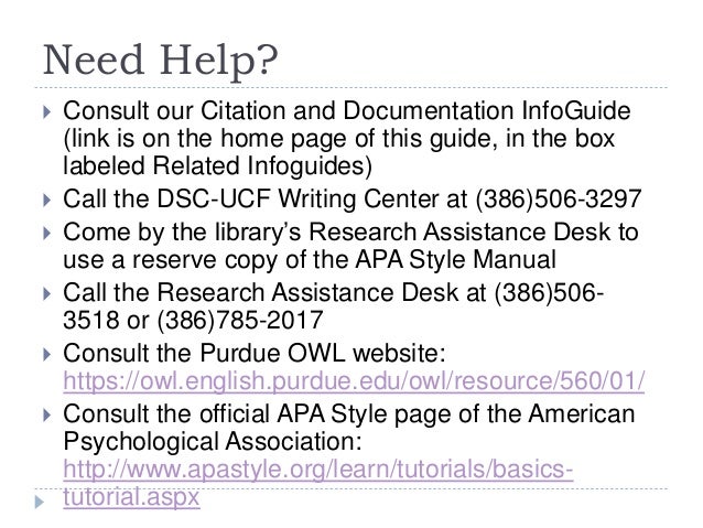 APA Style and Citations