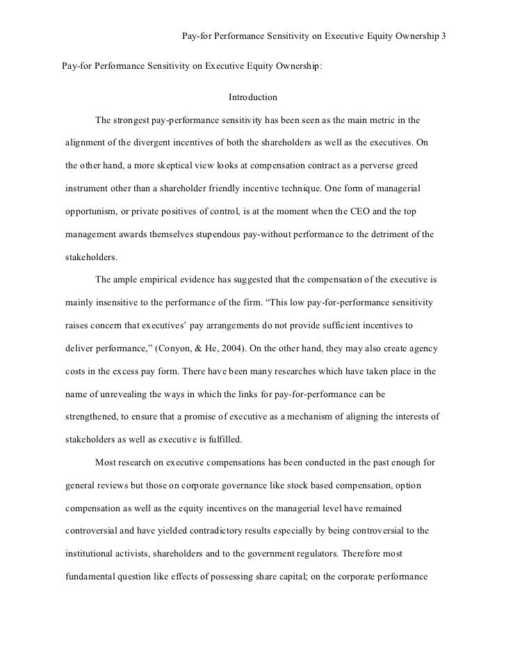 pay for performance dissertation