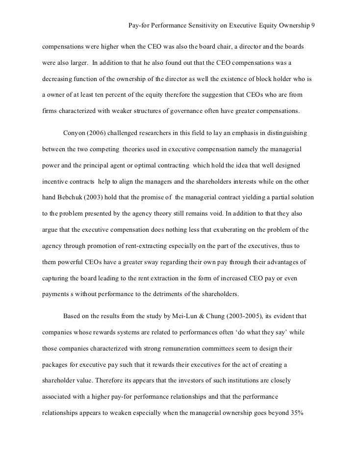 Apa Style Dissertation Pay For Performance Sensitivity On