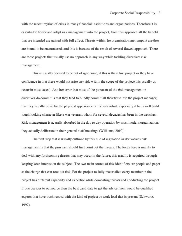 apa style essay corporate social responsibility apa project
