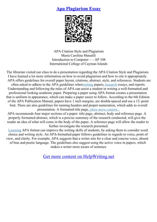 Apa Style Essays | PDF
