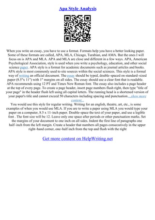Apa Style Essays | PDF