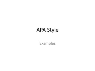 APA Style Examples 