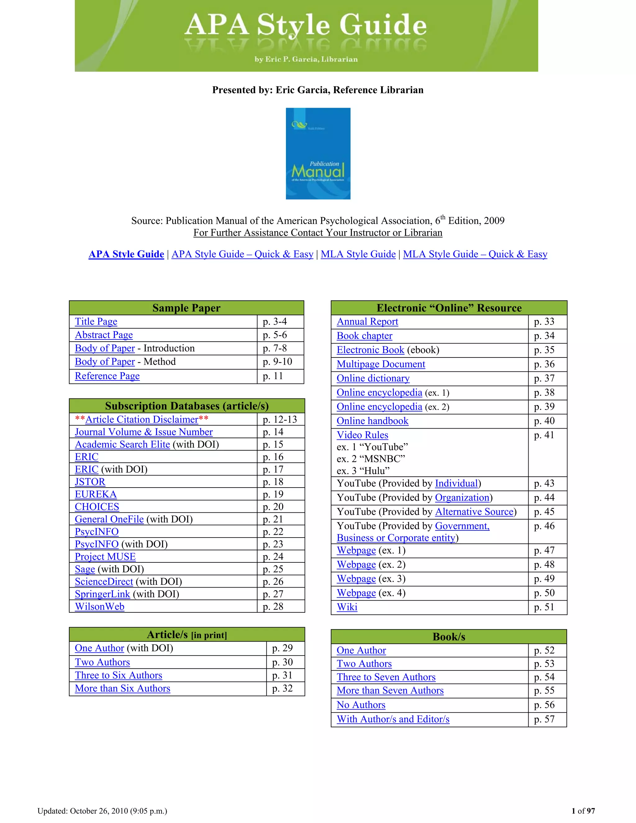 Apa style guide | PDF
