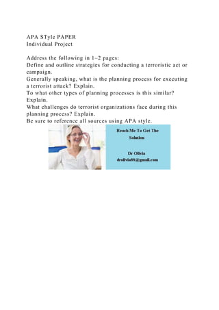 APA STyle PAPERIndividual ProjectAddress the following in 1–2 .docx
