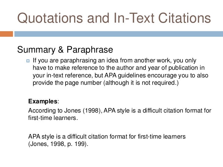 how to cite paraphrasing in apa 7