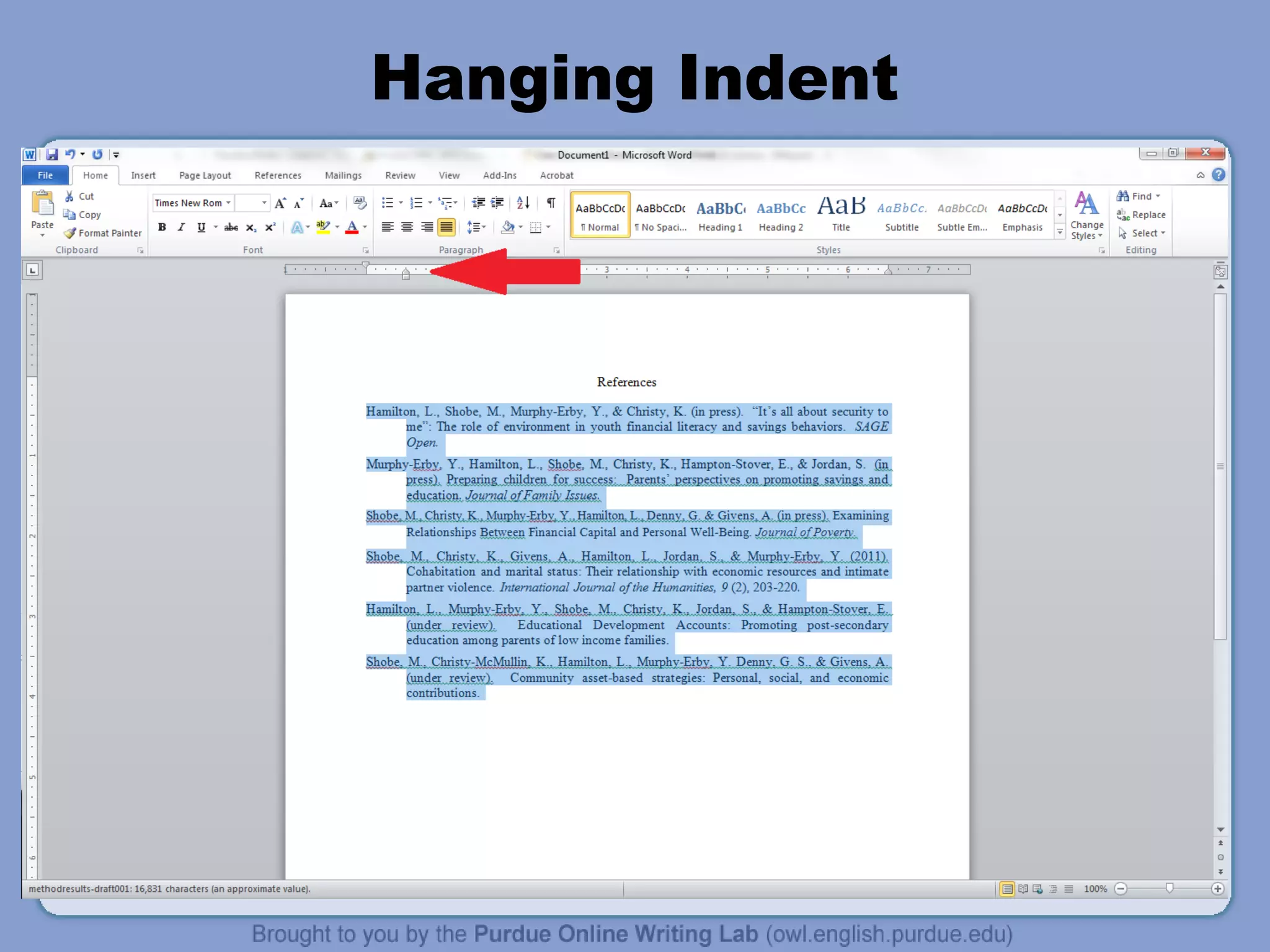 Hanging Indent
 