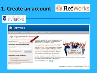 1. Create an account 