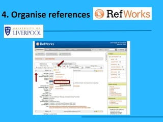 4. Organise references 