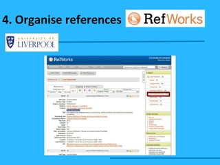 4. Organise references 