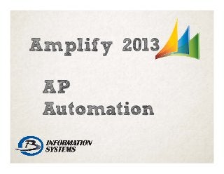 AP
Automation
Amplify 2013
 