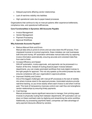 Automating Accounts Payable in Dynamics 365 | PDF