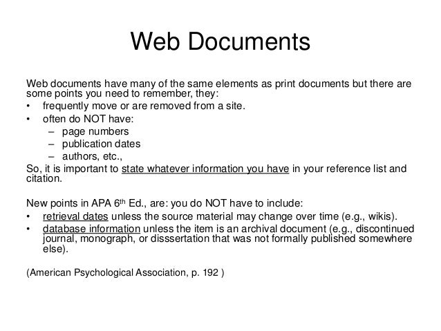 apa web documents 6th ed