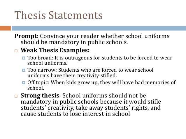 how to write a good thesis statement university