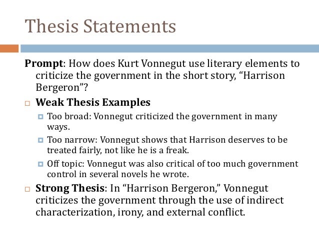essay topics for harrison bergeron