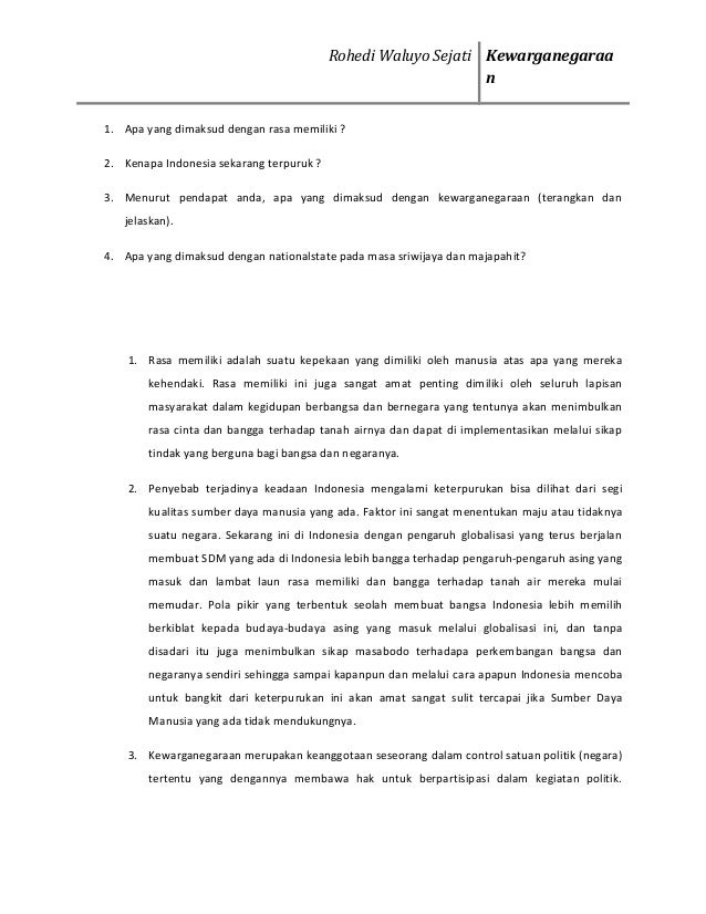 Apa Yang Dimaksud Dengan Rasa Memiliki