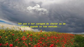 Ter paz é ter coragem de chorar ou de
sorrir quando se tem vontade...
 